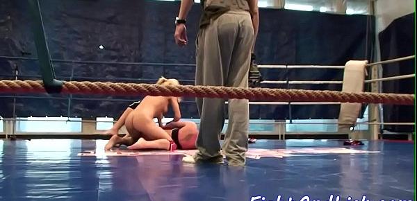  Amateur dykes wrestling with passion